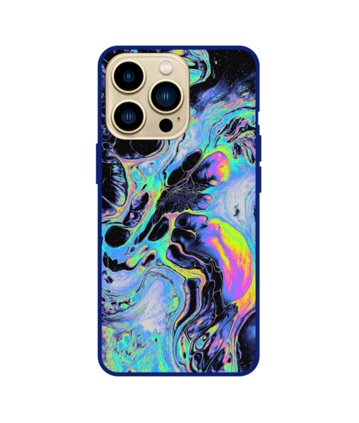 Husa IPhone 15 Pro Max, Protectie AirDrop, Marble, Neon